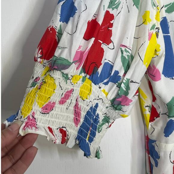 NEW RIXO X Target Floral Mock Neck Cascade Ruffle Dress Plus Size 28W/30W Spring - Picture 9 of 12